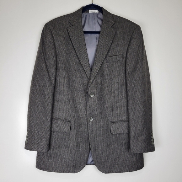 Geoffrey Beene Other - Geoffrey Beene Men's Textured Gray Black Brown Blazer 2 Button Size 42R